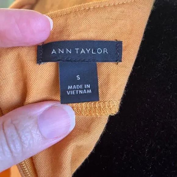 Ann Taylor Women's Mustard Yellow Peplum Waist Top Size S - Picture 9 of 10